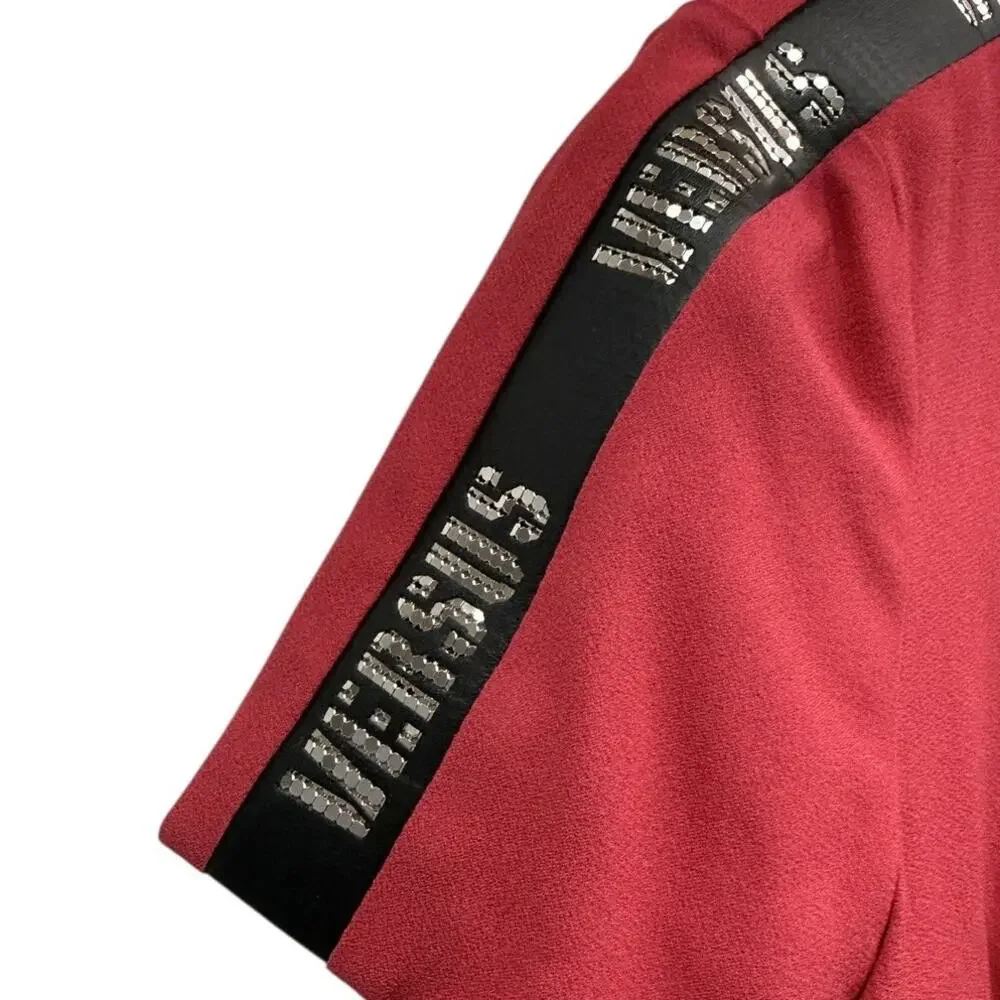 Versus Versace Logo Stripe Sequin Detail Short Sleeve Mini Dress Size 44 (US 8) - Picture 5 of 8